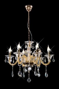 EKSKLUZYWNY ŻYRANDOL W STYLU GLAMOUR ~ ZŁOTA LAMPA WISZĄCA ~ GLITTER/2/02