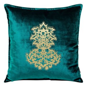 WELUROWA POSZEWKA DEKORACYJNA ~ ROYAL/4 ~ 45x45 ~ CIEMNY TURKUS
