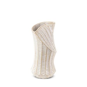 PIĘKNY WAZON W STYLU FRANCUSKIM ~ KREMOWO ZŁOTY WAZON CERAMICZNY ~ LIZA-01