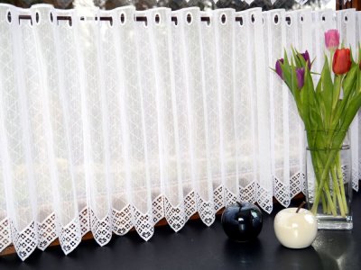 Eleganckie zazdrostki do kuchni - Kuchenne zazdrostki z gipiurą - "Izmir" - 50
