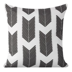 POSZEWKA DEKORACYJNA ~ ANISE ~ 40x40 ~ BIEL + CZERŃ ~ 2SZT.