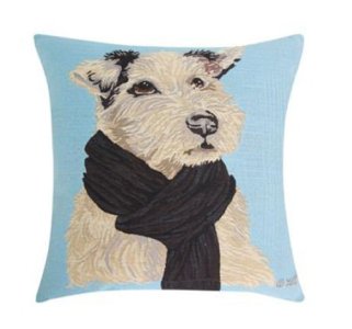 POSZEWKA DEKORACYJNA GOBELINOWA ~ ANIMAL/22 ~ 45x45 ~ NIEBIESKI + BEŻOWY