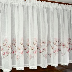 Prowansalskie zazdrostki w kwiaty magnolie - kuchenne zazdroski retro - "Amelia" - 90
