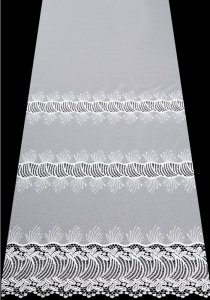 ELEGANCKA FIRANA NA METRY DO SALONU - FIRANA Z GIPIURĄ ~ 3 SZLAKI GIPIURY ~ "ARANA" - BIEL ~ 295