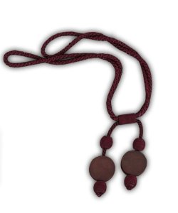 PODPIĘCIE DEKORACYJNE DO ZASŁON Z DREWNEM ~ SC/16 ~ BORDO