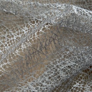 GOTOWA FIRANA Z SIATKI A'LA PLECIONKA ~ GOTOWA FIRANA NA PRZELOTKACH ~ AMANDA SREBRO ~ 1,40m x 2,50m