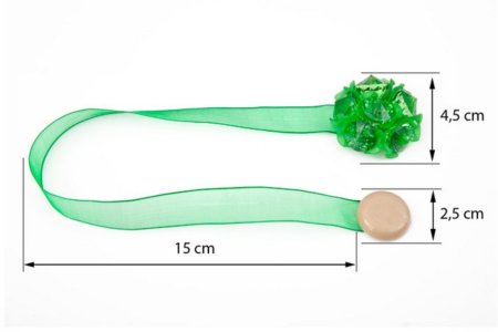 MAGNES DO FIRAN I ZASŁON ~ UPINACZ DEKORACYJNY Z MAGNESEM ~ M/31 ~ ZIELEŃ ~ 2 SZT