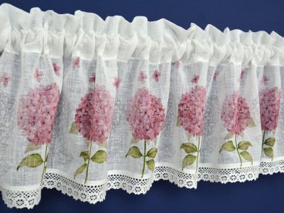 Prowansalskie zazdrostki w kwiaty hortensje - kuchenne zazdroski retro "Ofelia" - 30