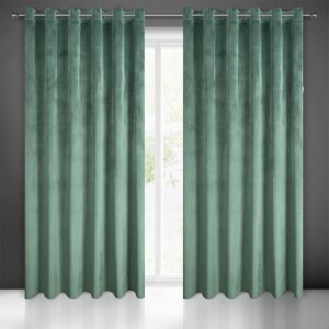 ELEGANCKIE JEDNOKOLOROWE GOTOWE ZASŁONY NA PRZELOTKACH Z WELURU MELANIE ~ nr 1469 ~ 2,15m x 2,50m