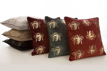 POSZEWKA DEKORACYJNA ~ BLINK/15/J ~ 45x45 ~ R&Oacute;Ż + ZŁOTO