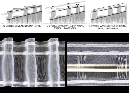 UNIWERSALNA TAŚMA Q-SYSTEM WAVE DO FIRAN I ZASŁON - NA TUNEL, ŻABKI I AGRAFKI ~ 12171 ~ wys. 10cm