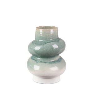 KREMOWO MIĘTOWY WAZON ~ FIKUŚNY WAZON W STYL BOHO ~ OZDOBNY WAZON CERAMICZNY ~ LIANA5
