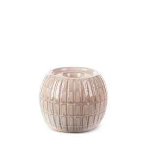 KLASYCZNY BEŻOWY ŚWIECZNIK DEKORACYJNY ~ ELEGANCKI ŚWIECZNIK CERAMICZNY ~ EDNA-01