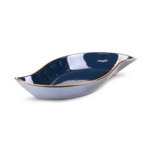 ELEGANCKA GRANATOWO ZŁOTA PATERA CERAMICZNA ~ NOWOCZESNA PATERA DEKORACYJNA ~ AMORA1-1