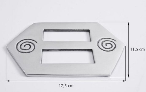 ALUMINIOWA SPINKA DO ZASŁON ~ UPINACZ DO ZASŁON ~ KLAMRA DO ZASŁON ~ U/037 ~ PROSTOKĄT SREBRO