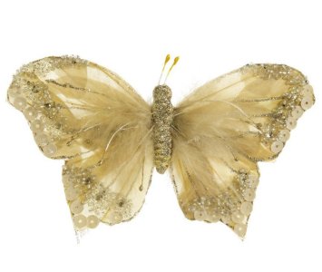 OZDOBA CHOINKOWA SW/OZD/MOTYL/4_4 ~ MOTYL ~ ZŁOTO ~ kpl. 6szt