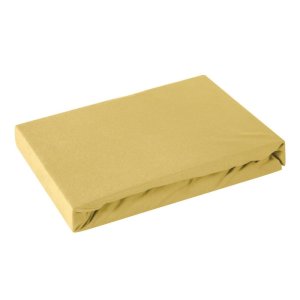 PRZEŚCIERADŁO JERSEY Z GUMKĄ ~ EF ~ MUSZTARDA ~ 120x200