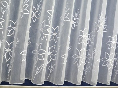 FIRANA Z BATYSTU Z NITKĄ ORGANTYNY - HAFTOWANE ŻONKILE ~ "BLANCA" BIEL ~ 285