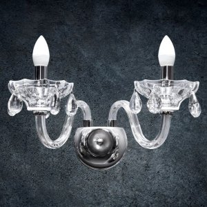 KINKIET DEKORACYJNY W STYLU GLAMOUR ~ EKSKLUZYWNY KINKIET Z KRYSZTAŁAMI ~ KIRA/02