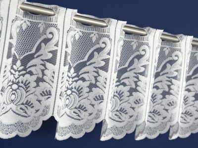 ŻAKARDOWA ZAZDROSTKA TYPU PANEL ~ ELEGANCKIE ZAZDROSTKI Z ŻAKARDU ~ "GLORIA" BIEL - 30 - kupon 2,10m