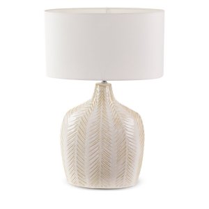 PIĘKNA LAMPA W STYLU FRANCUSKIM ~ KREMOWO ZŁOTA LAMPA CERAMICZNA ~ LIZA-01