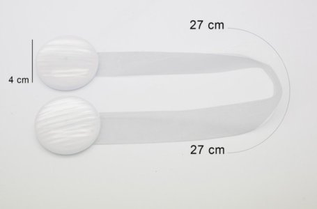 Magnes do firan i zasłon - Upinacz dekoracyjny z magnesem - M/67 - biel