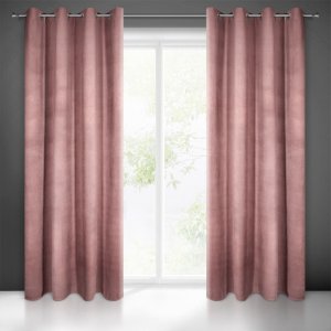 NOWOCZESNE JEDNOKOLOROWE GOTOWE ZASŁONY NA PRZELOTKACH Z WELURU MILO ~ nr 1460 ~ 1,40m x 2,50m