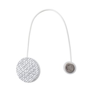 Nowoczesny biało srebrny magnes do podpięcia firan i zasłon