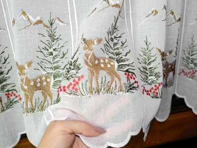 zazdrostka zimowa BAMBI 40 cm z haftowanymi sarenkami