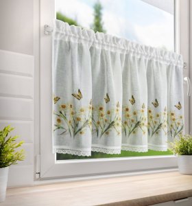 Gotowe zazdrostki w żonkile - wiosenne zazdrostki do okna - Flora - 60x150