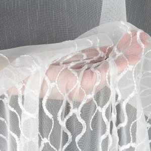 Nowoczesna firana krótka na metry do okna - haftowane firany na metry - "Ivory" - 175