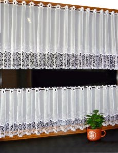 zazdrostka na okno kuchenne z gipiurą a la plecionka vera 40 cm
