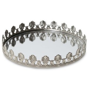 ELEGANCKA TACA LUSTRZANA ~ SREBRNA PATERA Z LUSTREM W STYLU GLAMOUR ~ AMELI-02