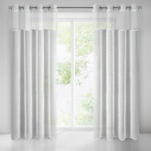 NOWOCZESNE GOTOWE FIRANY NA PRZELOTKACH Z ETAMINY GRACE  ~ nr 1512 ~ 1,35m x 2,50m