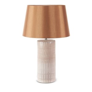 KLASYCZNA BEŻOWA LAMPA DEKORACYJNA ~ ELEGANCKA LAMPA CERAMICZNA ~ EDNA-01