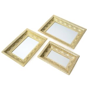 ELEGANCKIE TACE LUSTRZANE ~ ZLOTE PATERY Z LUSTREM W STYLU GLAMOUR ~ GLORI-01 KPL 3SZT.
