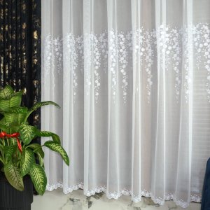 firana bambusowa adelin haft gałązki okno