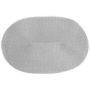 PODKŁADKA NA STÓŁ W STYLU BOHO ~ OWALNA PODKŁADKA POD TALERZ ~ JUDY2 ~ SREBRO ~ 45x30 ~ KPL. 6 sztuk