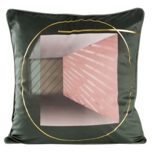 WELUROWA POSZEWKA DEKORACYJNA ~ ADLER 1 ~ 45x45 ~ STAL + RÓŻ ~ 2SZT.