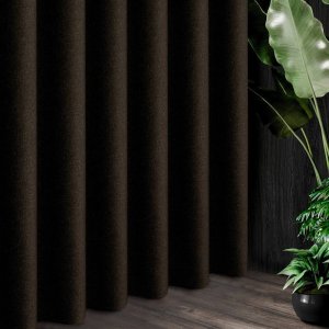 Nowoczesne zasłony loft do salonu - zasłony na metry melanż - "Polywool" brąz - 145