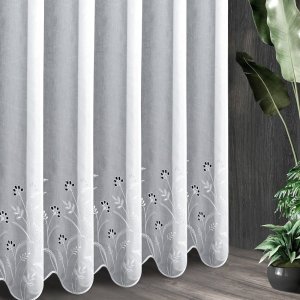 KRÓTKA FIRANA Z BATYSTU HAFTOWANEGO ~ ELEGANCKA FIRANKA DO KUCHNI I SALONU ~ "ASTI" - 160