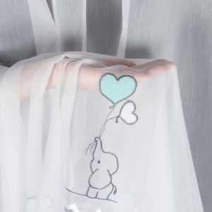 firana dziecięca słoniki turkus 300 cm pok&oacute;j dziecka