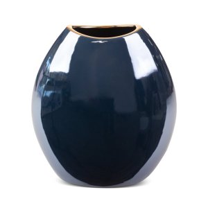 ELEGANCKI GRANATOWO ZŁOTY WAZON CERAMICZNY ~ NOWOCZESNY WAZON DEKORACYJNY ~ AMORA1-1