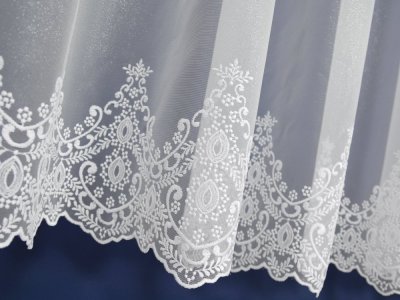 DELIKATNA FIRANA MARKIZETO - ORGANTYNA W ORNAMENTY ~ "KAMIRA" BIEL ~ 295
