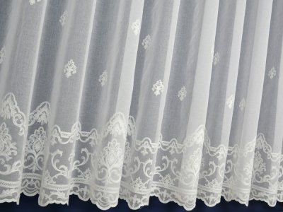 ELEGANCKA FIRANA Z ETAMINY ~ ETAMINA HAFTOWANA W ORNAMENTY ~ "KATIA" KREM ~ 290