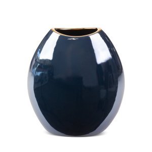 ELEGANCKI GRANATOWO ZŁOTY WAZON CERAMICZNY ~ NOWOCZESNY WAZON DEKORACYJNY ~ AMORA1-2