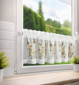Gotowe zazdrostki w żonkile - wiosenne zazdrostki do okna - Flora - 30x150