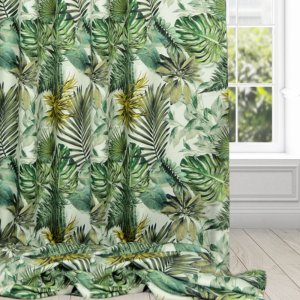 Stylowe zasłony na metry z liśćmi – zasłony liście monstera - "BERGEN" - 150