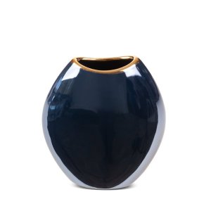ELEGANCKI GRANATOWO ZŁOTY WAZON CERAMICZNY ~ NOWOCZESNY WAZON DEKORACYJNY ~ AMORA1-3