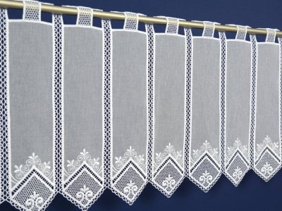 Eleganckie zazdroski panelowe - Zazdrostki z gipiurą - "Beliz" biel - 40 - kupon 1m